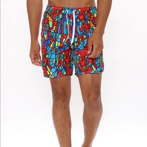 2/$5 Add another item to bundle. 
Fashion Nova Men Glass Volley Trunk